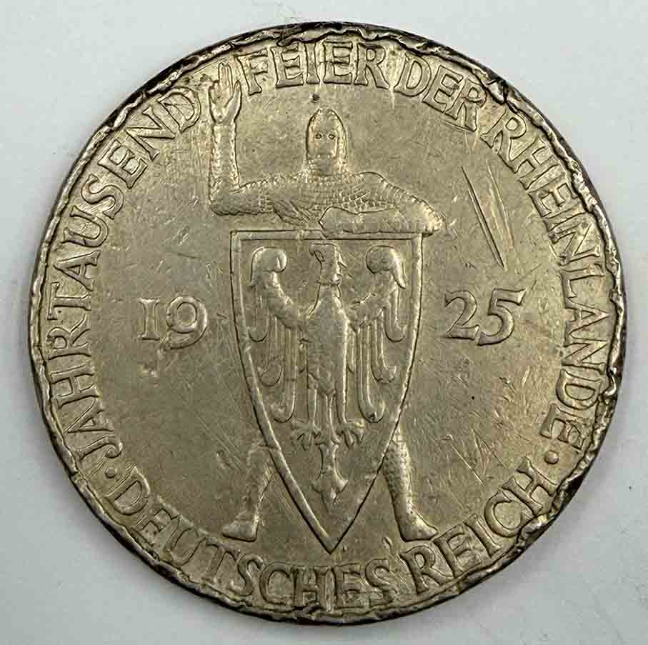 Germany 5 Reichsmark 1925D KM#47