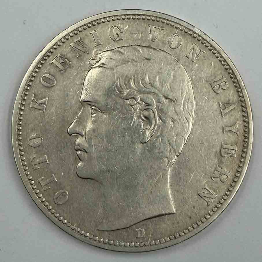 Германия Бавария 5 марок 1907 KM#915
