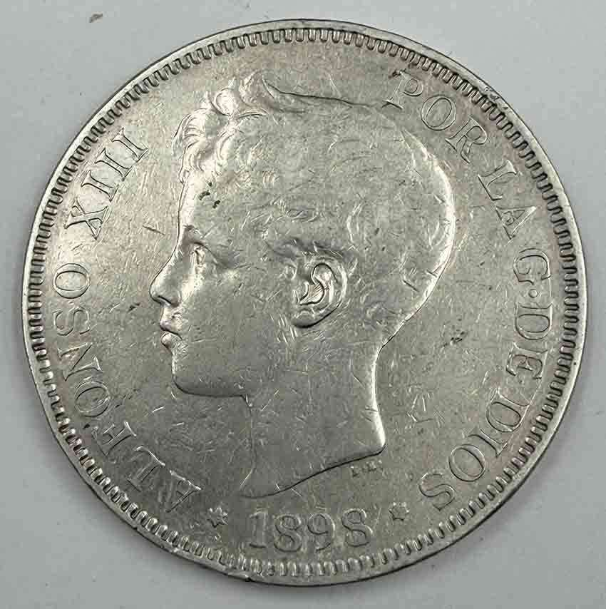 Spain 5 Pesetas 1898 KM#707