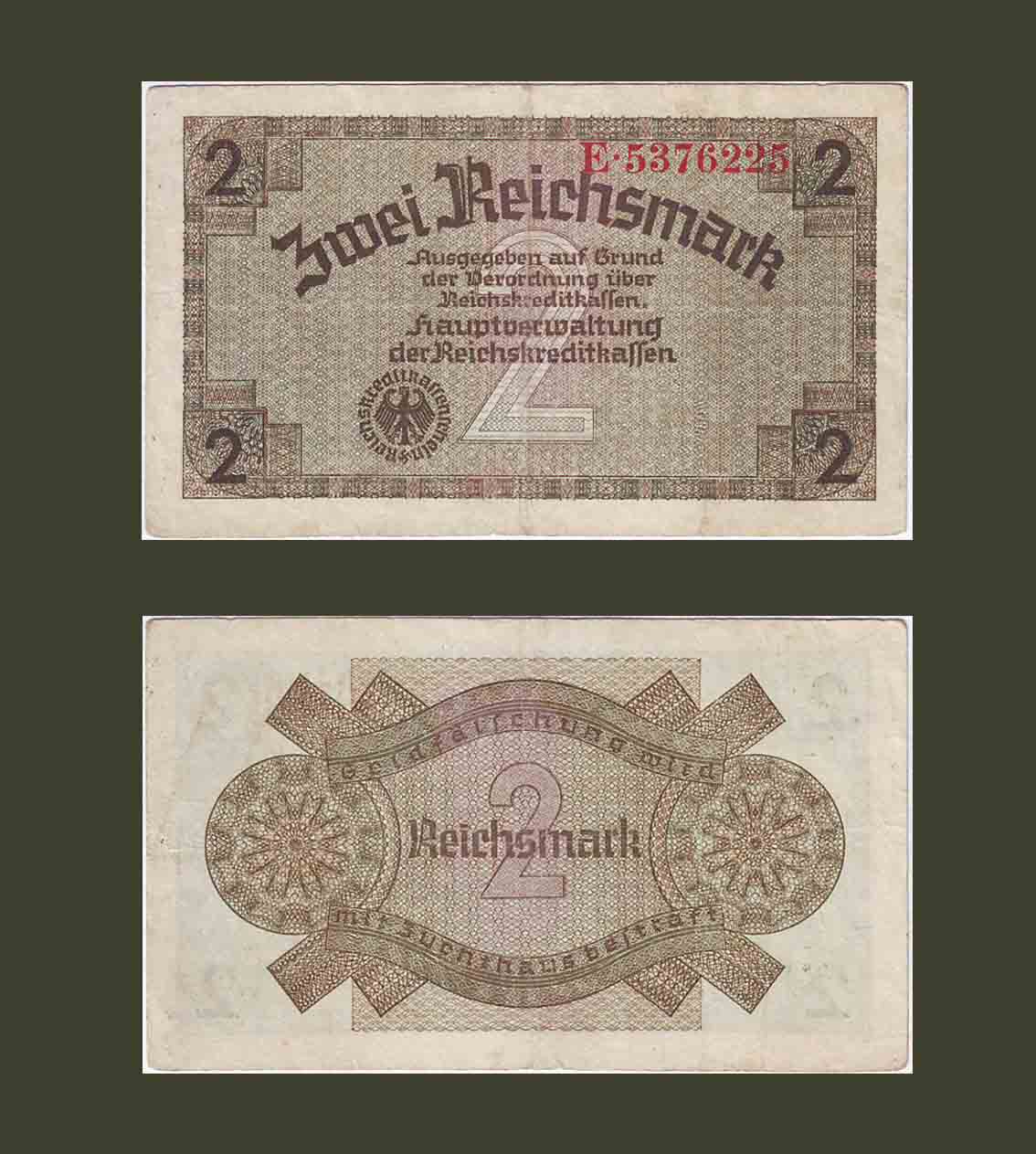 Germany 2 Reichsmark 1940-1945 PR137 aXF