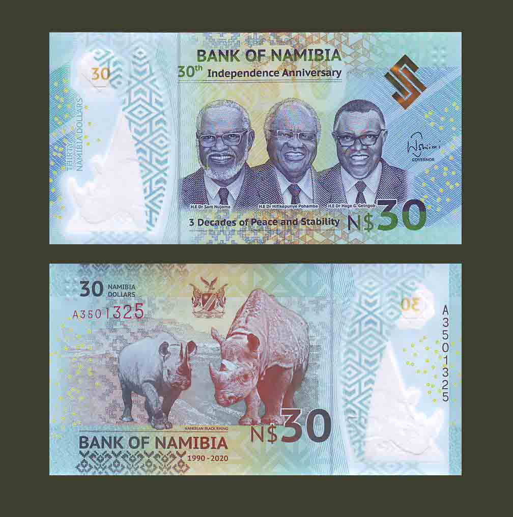 Namibia 30 Dollars 2020 P18 UNC Commemorative
