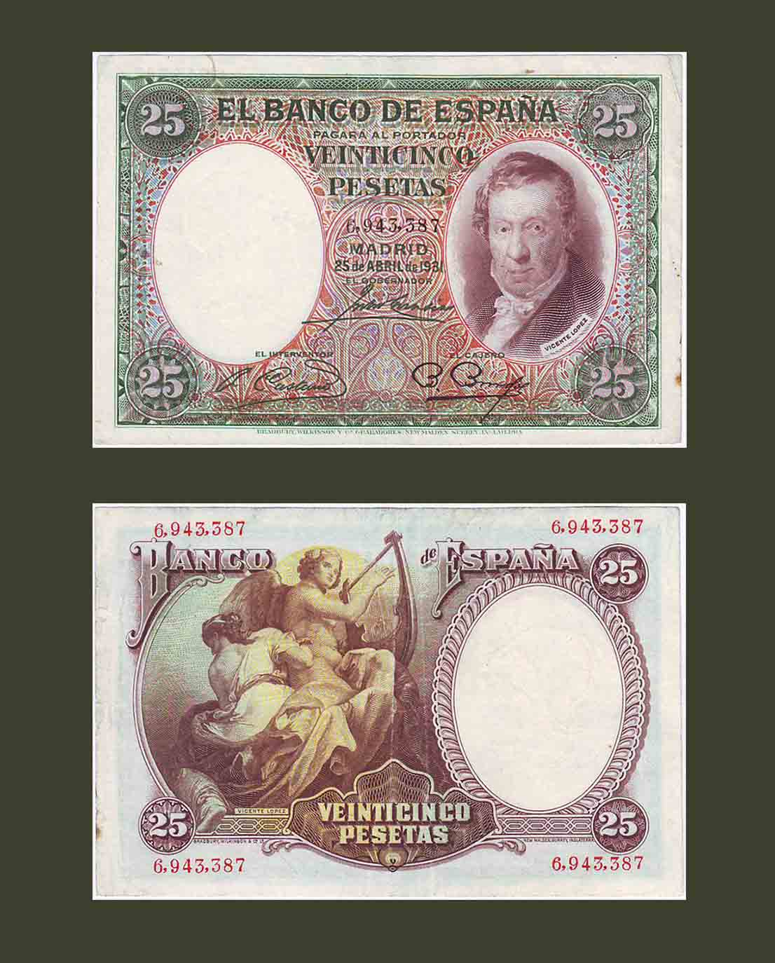 SPAIN 25 Pesetas 1931 P81 XF