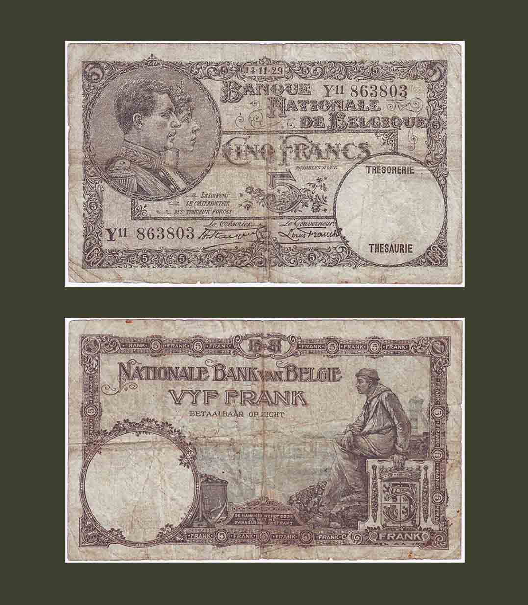 Բելգիա 100 ֆրանկ 1929 P97b F
