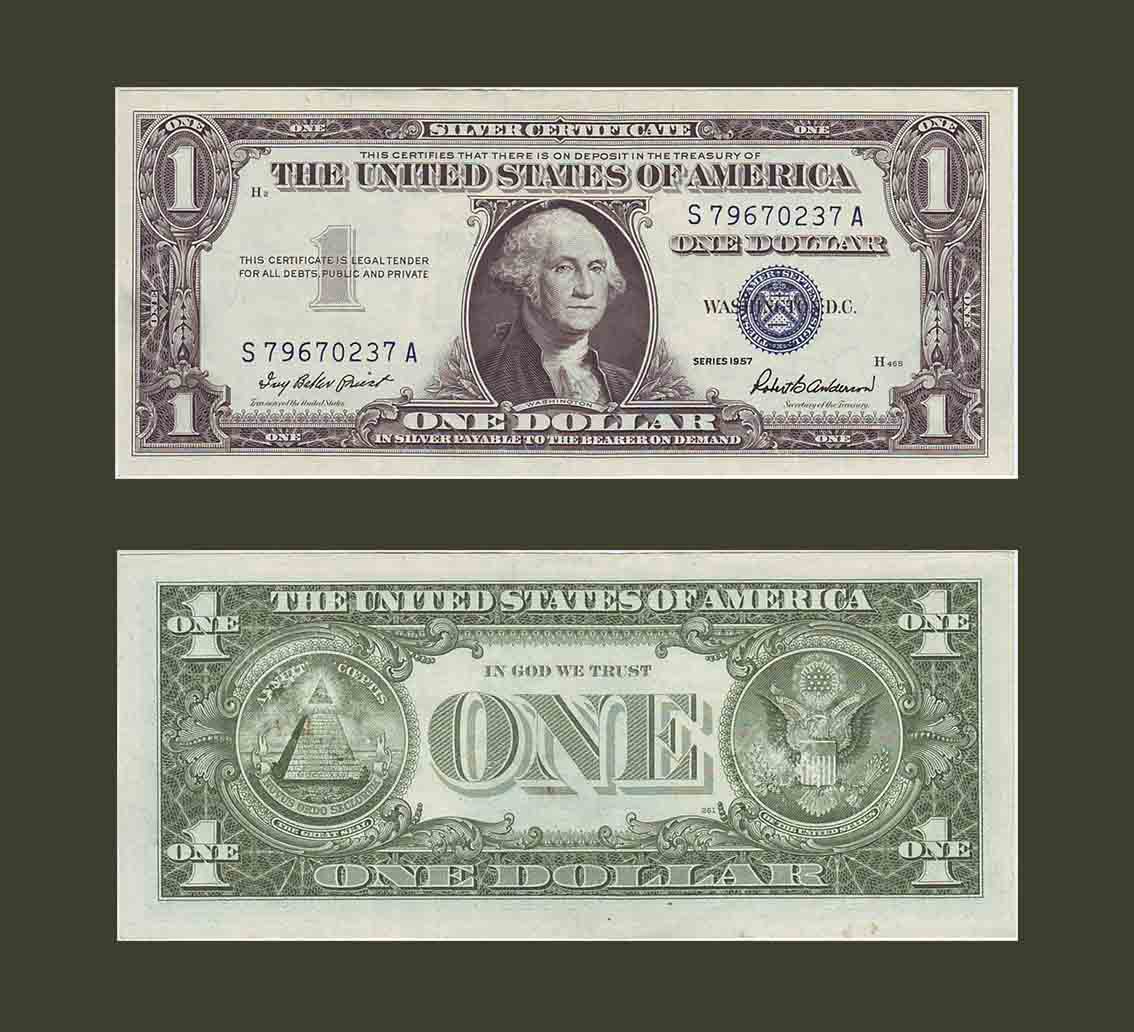 United States $1 Silver Certificate 1957 P419 UNC-