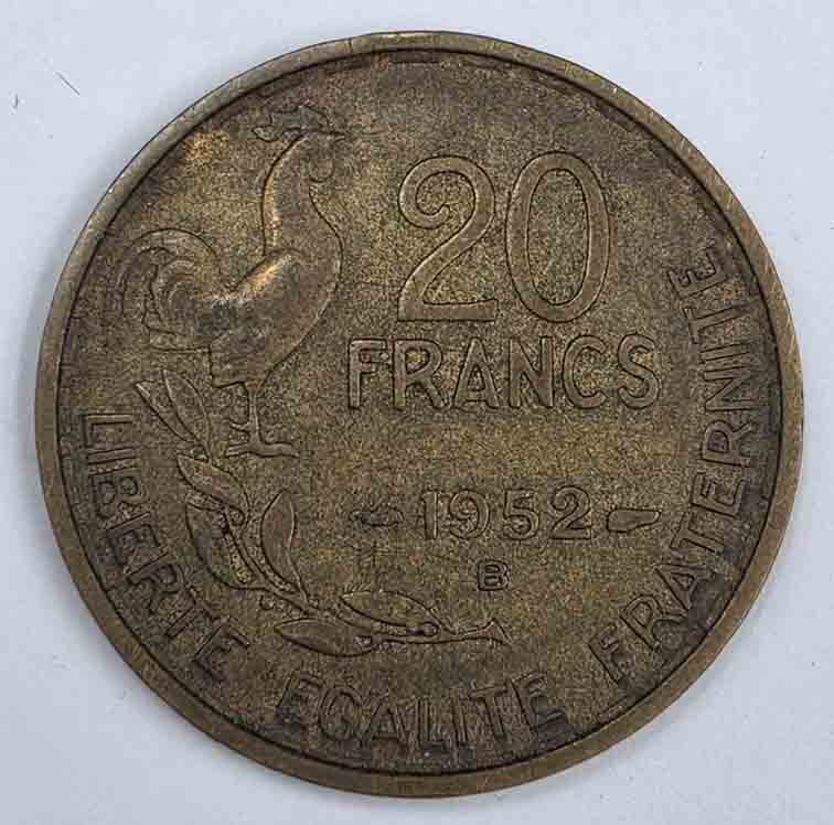 France 20 Francs 1952 B KM#917.2