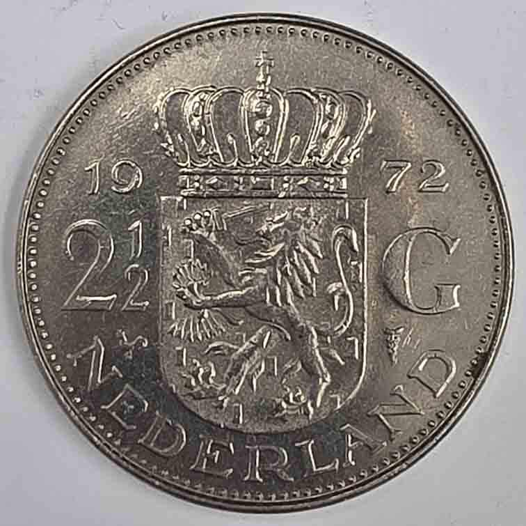 Netherlands 2½ Gulden 1972 KM#191