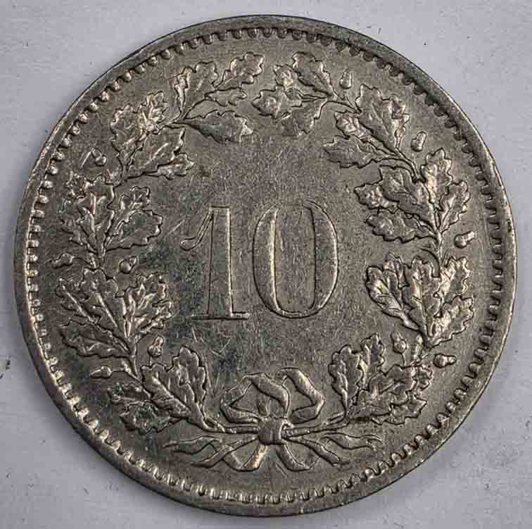 Switzerland 10 rappen 1973 KM#27