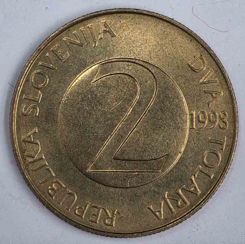 Slovenia 2 Tolarja 1998 KM#5