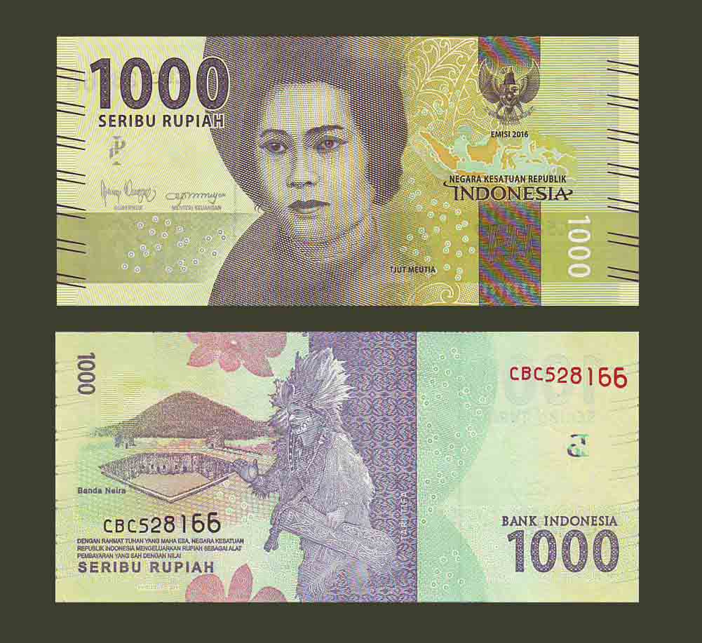 Indonesia 1000 Rupiah 2016 (2019) P154 UNC