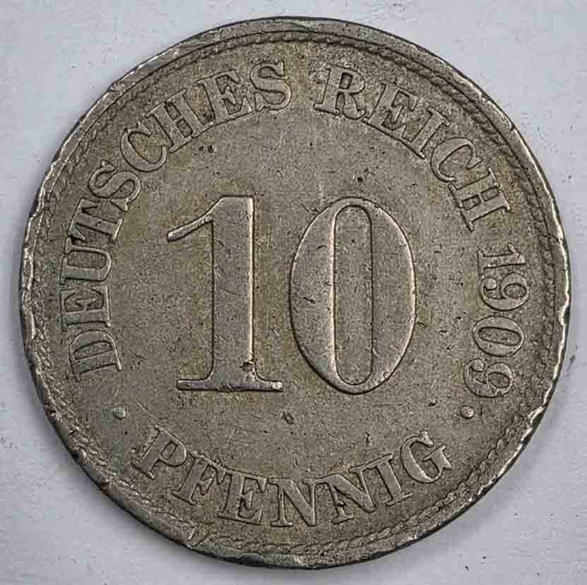 Germany 10 pfennig 1909 KM#12